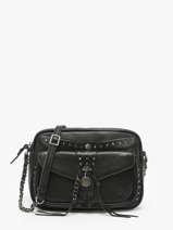 Cross Body Tas Vintage Leder Mila louise Zwart vintage 3327CL